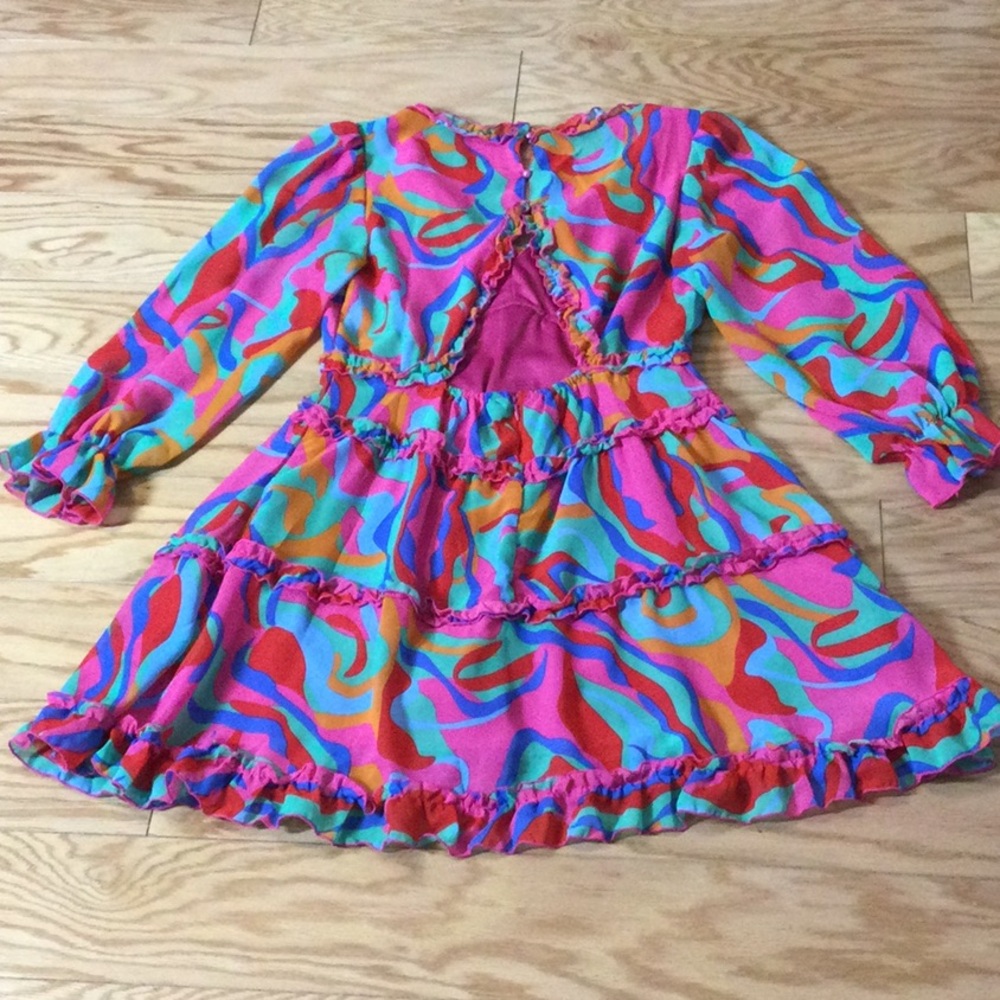 M Colorful Boho Ruffle Dress - Picture 4 of 16